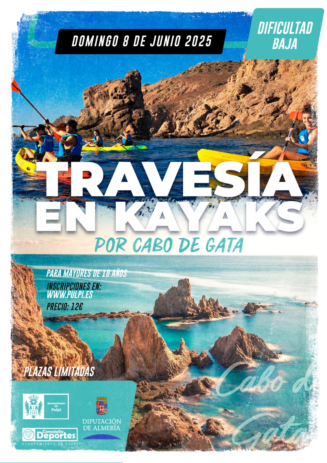 TRAVESIA EN KAYAKS CABO DE GATA  -ALMERÍA - 8 JUNIO 2025